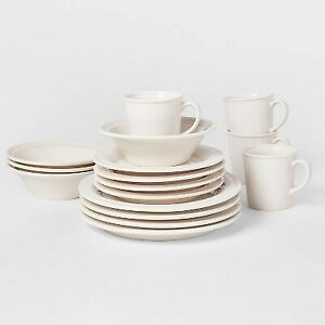 Photo 1 of 16pc Porcelain Woodbridge Dinnerware Set White - Threshold
