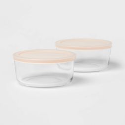 Photo 1 of 4 Cup 2pk Round Glass Food Storage Container Set - Room Essentials™

