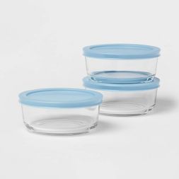 Photo 1 of 2 Cup 3pk Round Glass Food Storage Container Set - Room Essentials™

