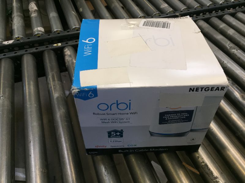 Photo 2 of NETGEAR Orbi Whole Home WiFi 6 System with DOCSIS 3.1 Built-in Cable Modem (CBK752) – Cable Modem Router + 1 Satellite Extender Covers up to 5