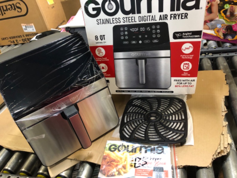 Photo 2 of Gourmia 8-Quart Digital Air Fryer, with 12 One-Touch Functions  Guided Cooking - Stainless Steel