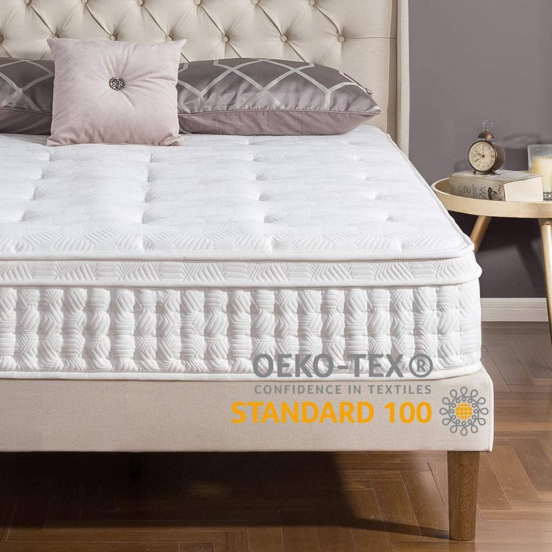 Photo 1 of ZINUS 12 Inch Euro Top Pocket Spring Hybrid Mattress / Pressure Relief  King---damage package matters only 
