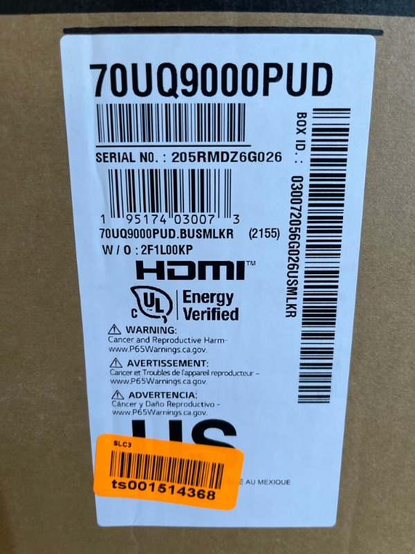 Photo 3 of LG UQ9000PUD 70" HDR 4K UHD LED TV * FACTORY SEALED, S/N ON BOX MATCHES PRODUCT INSIDE * 
