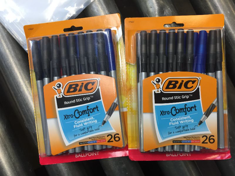 Photo 1 of BIC Xtra Comfort Ballpoint Pens, 1.2mm, 26ct - Multicolor Ink 2 PACK 
