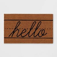 Photo 1 of 1'6"x2'6" Hello Cursive Coir Doormat - Room Essentials™

