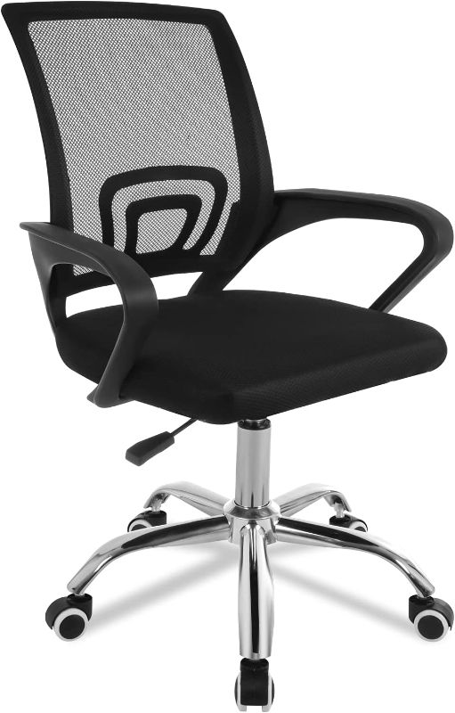 Photo 1 of YSSOA Wheels and Arms and Lumbar Task Office Ergonomic Mesh Computer Chair, Black
