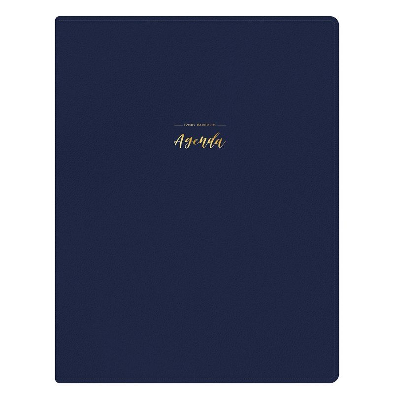 Photo 1 of 2023 Planner 8.5"x11" Weekly/Monthly Faux Leather Wirebound Navy - Ivory Paper Co  GRAY