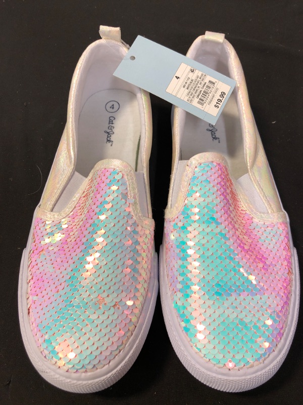 Photo 2 of Girls' Aliki Flip Sequin Slip-on Sneakers - Cat & Jack White 4