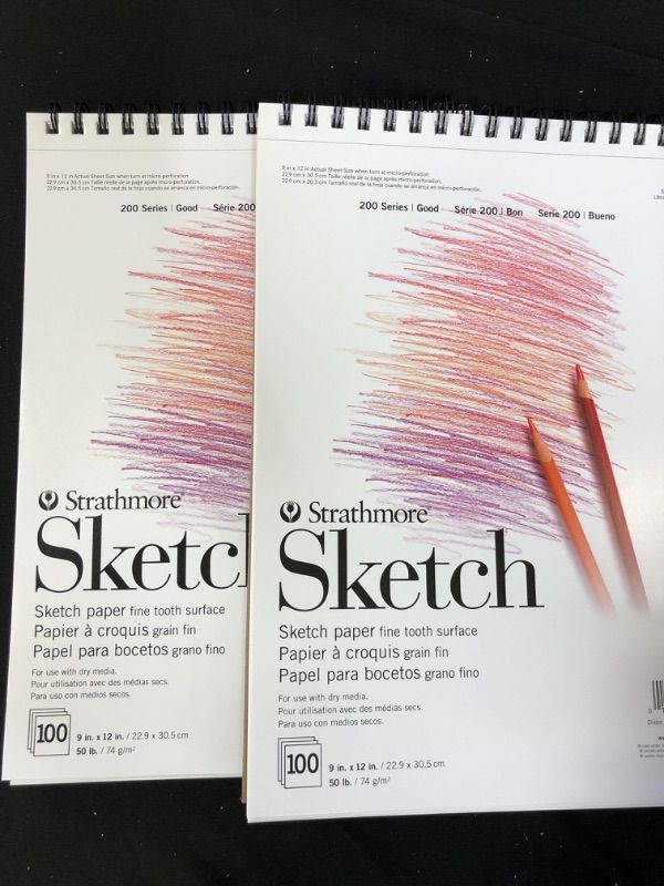 Photo 1 of 9"x12" Spiral Sketch Paper Pad Dots 100 Sheets - Strathmore   2 COUNT