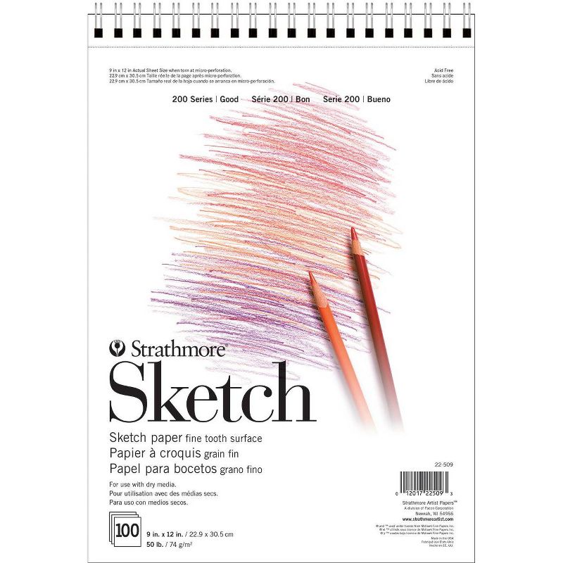 Photo 2 of 9"x12" Spiral Sketch Paper Pad Dots 100 Sheets - Strathmore   2 COUNT