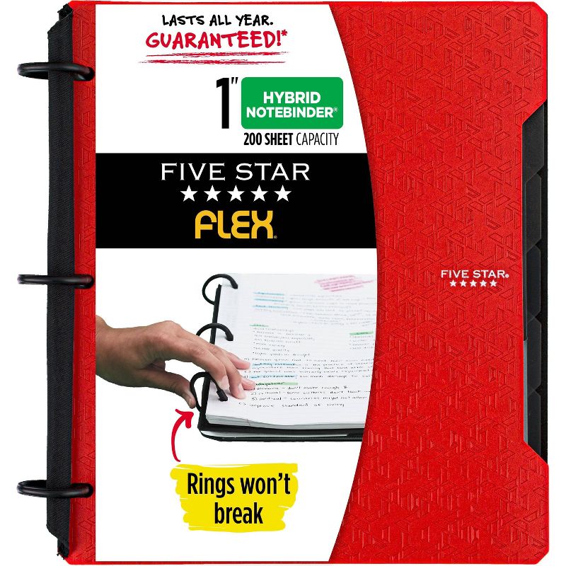 Photo 1 of Spiral Notebook Hybrid Notebinder Flex 1 Subject College Ruled Solid (Colors May Vary) - Five Star   2 COUNT  COLORS MAY VARY