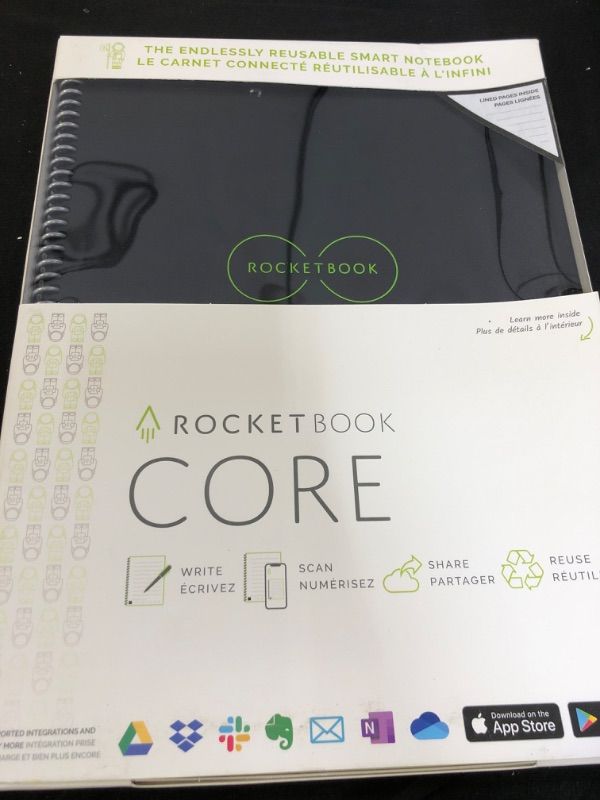 Photo 2 of Core Smart Spiral Reusable Notebook Lined 32 Pages 8.5"x11" Letter Size Eco-Friendly Notebook - Rocketbook