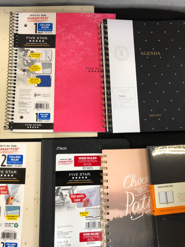 Photo 2 of MISC LOT OF NOTEBOOKS VARIOUS SIZES WITH A BONUS PLANNER 2022-2023