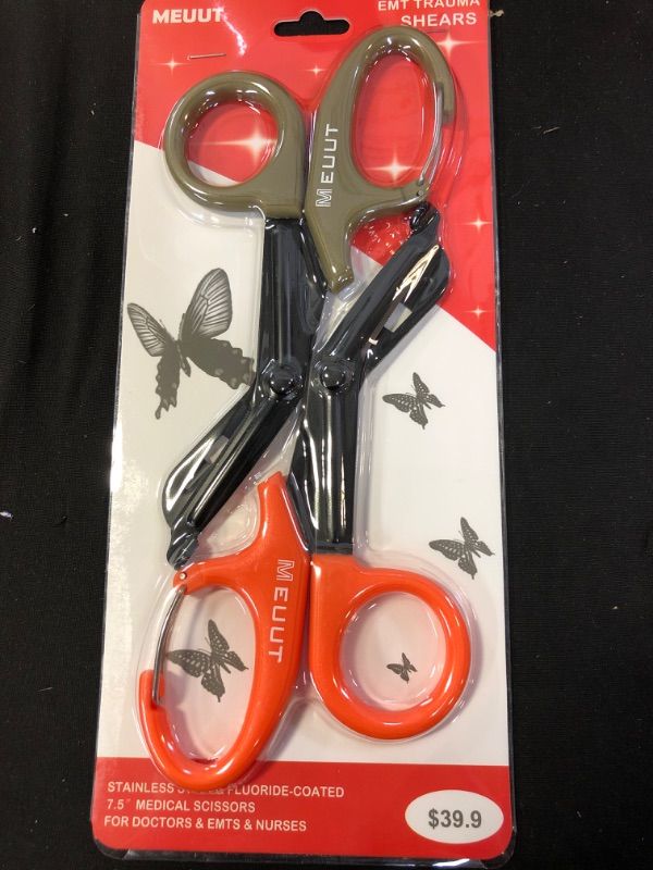 Photo 2 of 2 Pack Medical Scissors with Carabiner-7.5" Bandage Shears