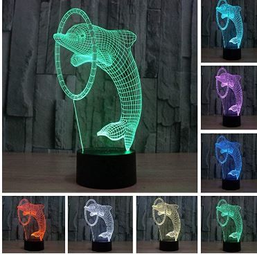 Photo 1 of 3D Illusion Dolphin LED Night Light Lamp,7 Colors Gradual Changing Touch Switch USB Table Lamp for Kids Gift or Home Decorations
factory sealed