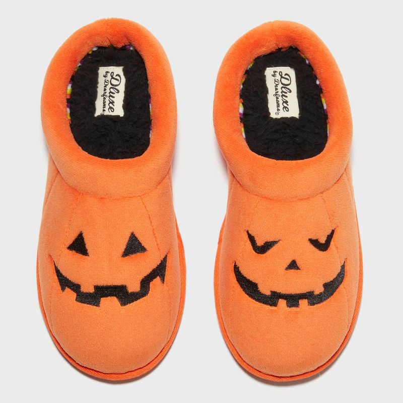 Photo 1 of Adult's dluxe by dearfoams Halloween Pumpkin Slippers - Orange SIZE XL MEN'S 11-12 WOMEN'S 13-14