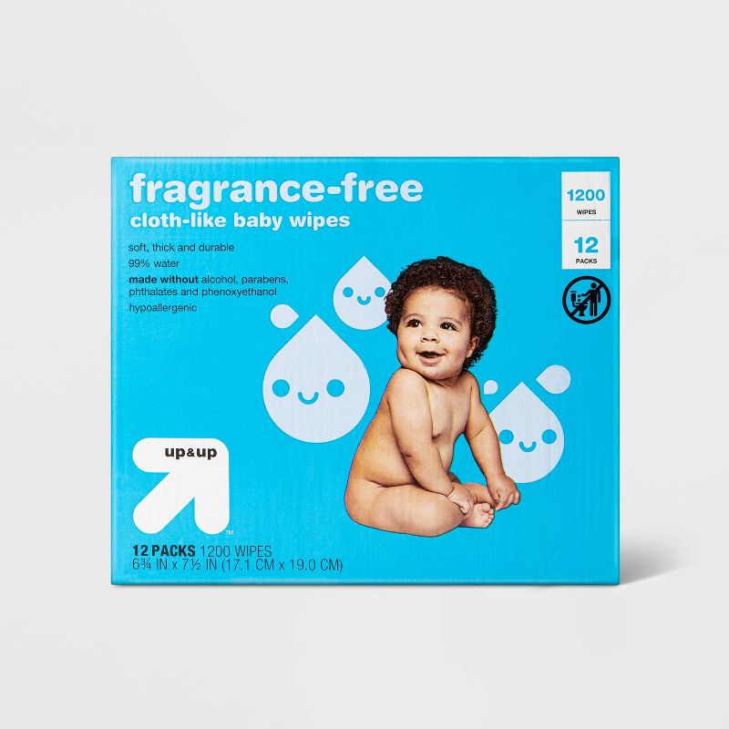 Photo 1 of Fragrance-Free Baby Wipes - up & up™ 12 PACK/ 1200 WIPES TOTAL 