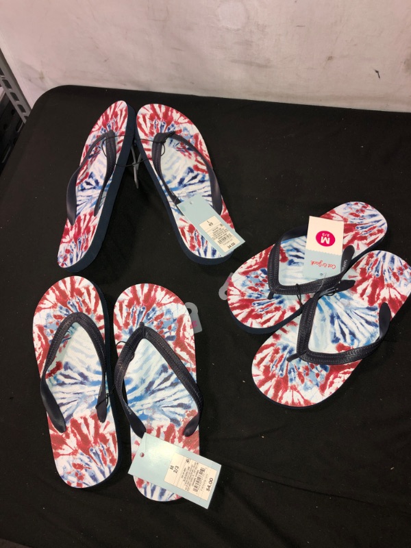Photo 1 of 3 COUNT....Girls' Sam Tie-Dye Slip-on Flip Flop Sandals - Cat & Jack Navy Blue SIZE LARGE (4/5) & MEDIUM (2/3)