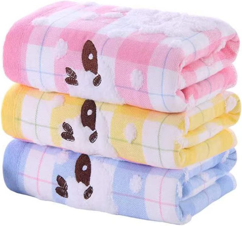 Photo 1 of 3 Pack Hand Towels for Bathroom, 13 x 30 Inch Cotton Hand Towels Soft Highly Absorbent Hand Towels for Face Washcloths ,Cute Sheep Cartoon Home Bath Hand Towel (Pink,Blue,Yellow)