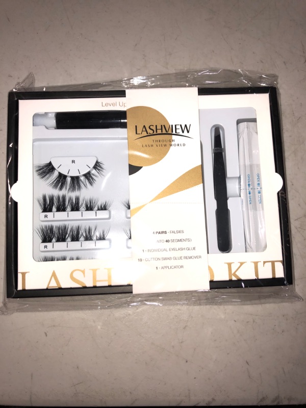 Photo 3 of Lashview DIY Eyelash Extension, Individual Cluster Lash Extension Kit,Home Use Natural Look 4 Pairs With Glue, Cotton Swab Glue Remover, Applicator DV17