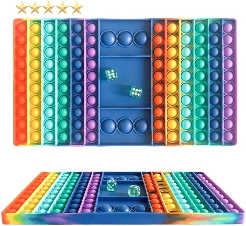 Photo 1 of Azsure Lifestyle Giant Pop It Fidget Toy Game Large Sensory Rainbow Chess Board Jumbo Popper for Children Adults Seniors