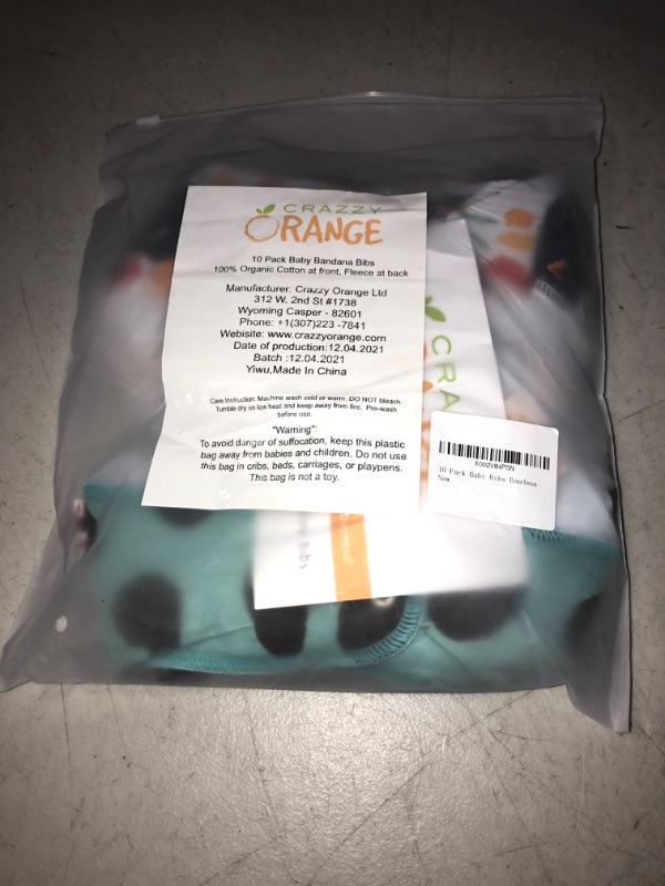 Photo 1 of 10- Pack Organic Baby Bandana Drool Bibs - 100% Organic Cotton Bibs for Drooling, Teething - Soft & Absorbent Drool Bibs for Newborn, Baby Boy & Girl - Unisex