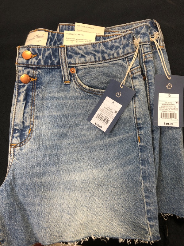 Photo 1 of 2 Women's High-Rise Vintage Midi Jean Shorts - Universal Thread™
SIZE 6 & 12 

