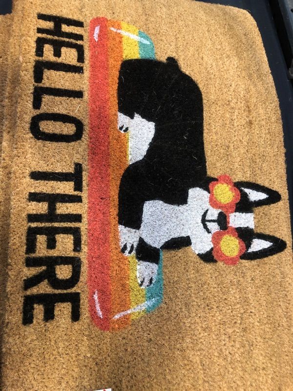 Photo 2 of 1'6"x2'6" Hello Summer Dog Doormat Natural - Sun Squad™

