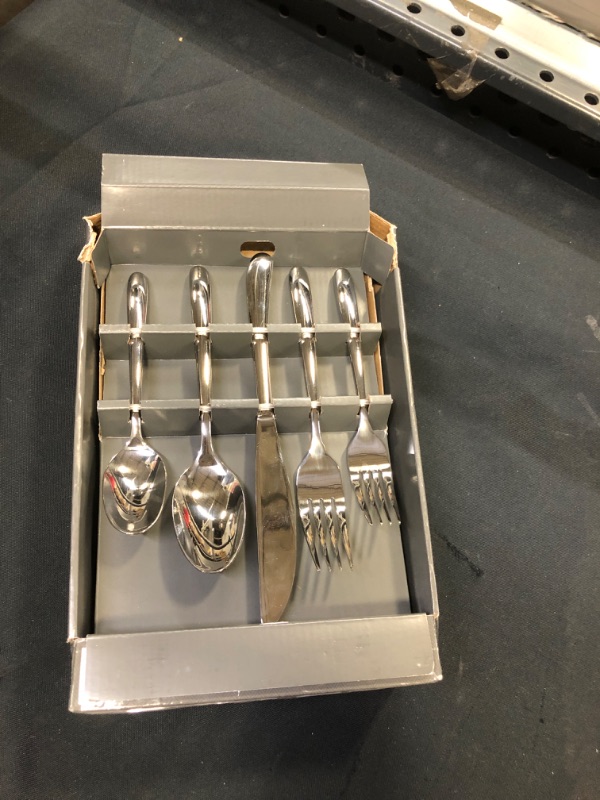 Photo 2 of 20pc Kayden Flatware Set Silver - Threshold™

