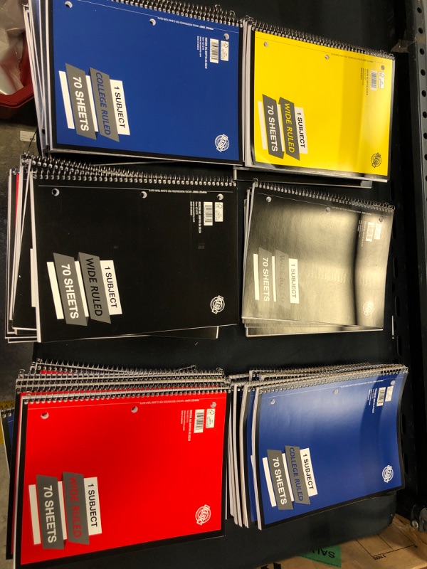 Photo 1 of 50 1 SUBJECT WIDE RULED 70 SHEETS NOTEBOOKS  DIFFERENT COLORS 