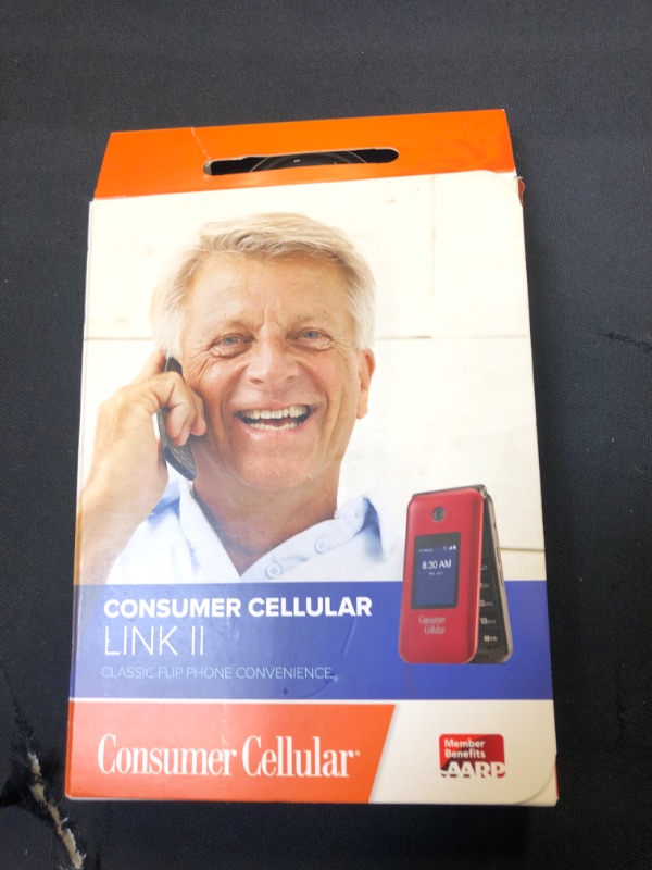 Photo 2 of Consumer Cellular Postpaid Link II Flip Phone (8GB) - Burgundy

