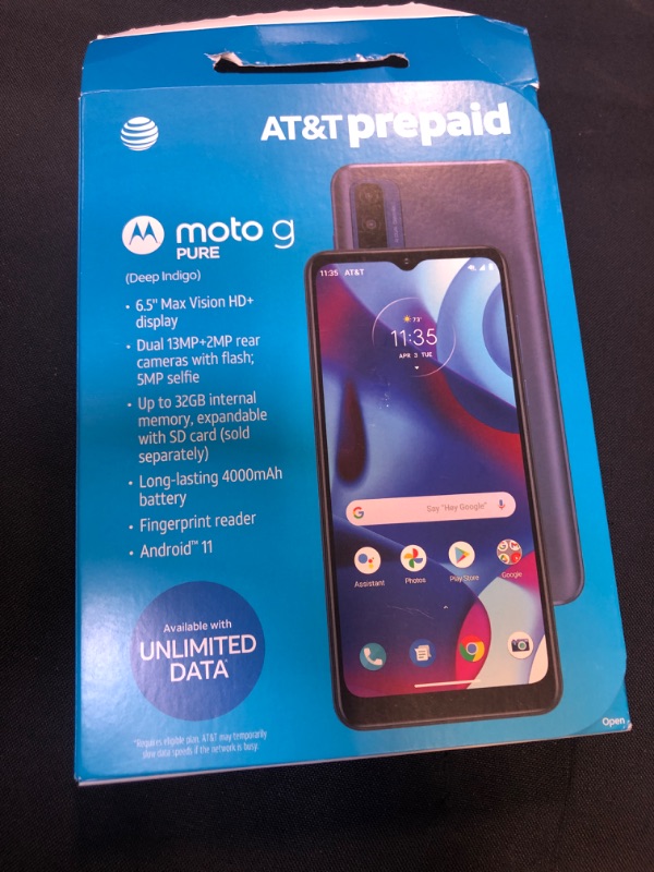 Photo 2 of AT&T Prepaid Motorola 2022 Moto G Pure (32GB) - Blue

