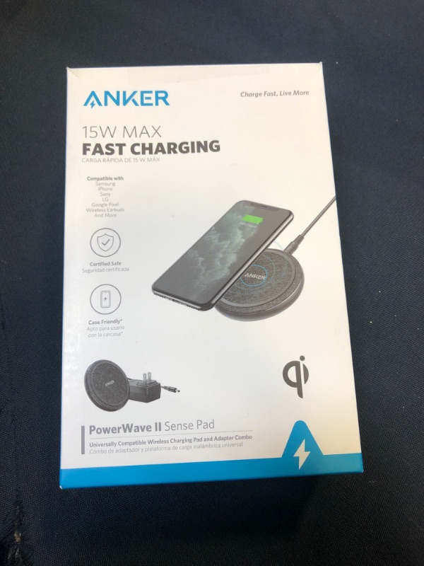 Photo 3 of Anker PowerWave II 15W Qi Wireless Charging Pad (w/ Wall Charger) - Black

