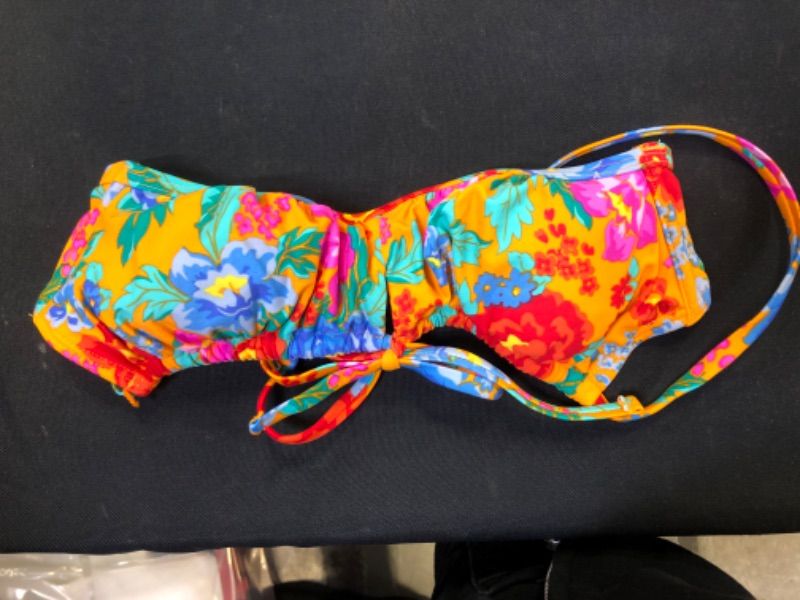 Photo 2 of Juniors' Tunneled Tie-Front Bralette Bikini Top - Xhilaration Multi Floral Print XS