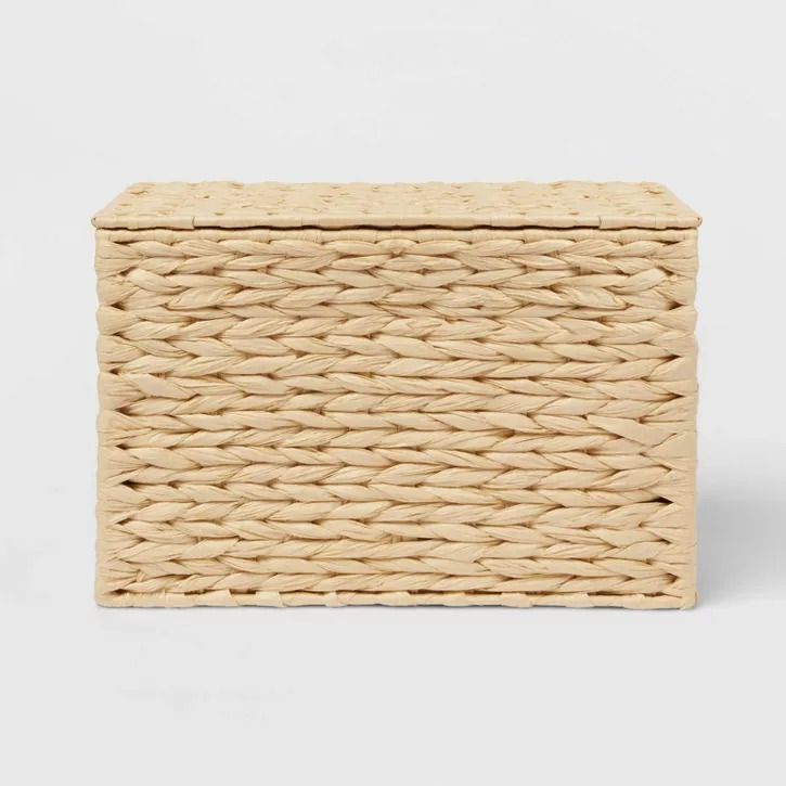 Photo 1 of Woven Basket with Lid Beige - Threshold™

