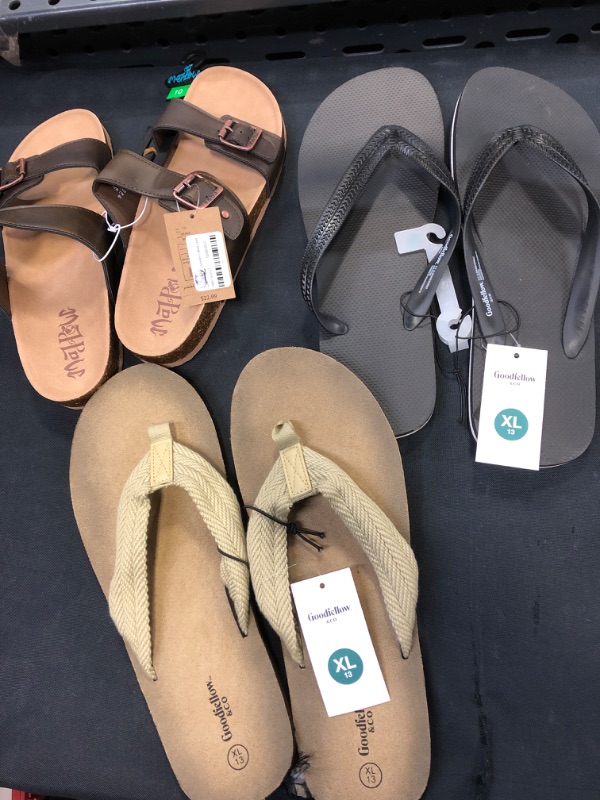 Photo 1 of 3 PAIRS OF SANDALS SIZE XL,XL,10 