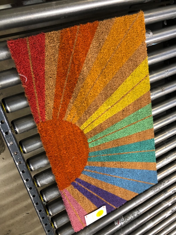 Photo 2 of 1'6"x2'6" Rainbow Sunshine Doormat - Sun Squad™
