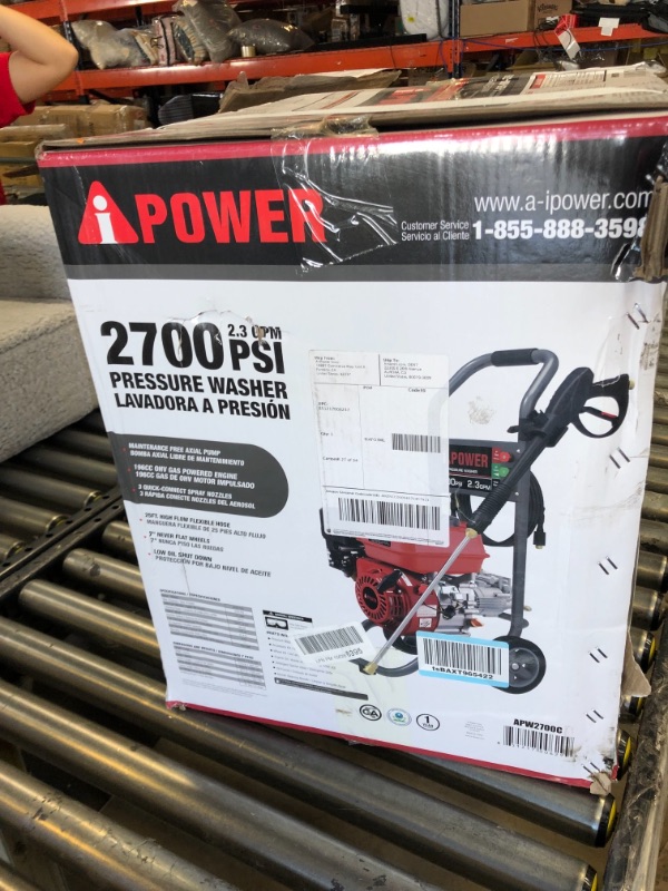 Photo 3 of A-iPower 2700PSI 2.3GPM Gas Pressure Washer - sealed 