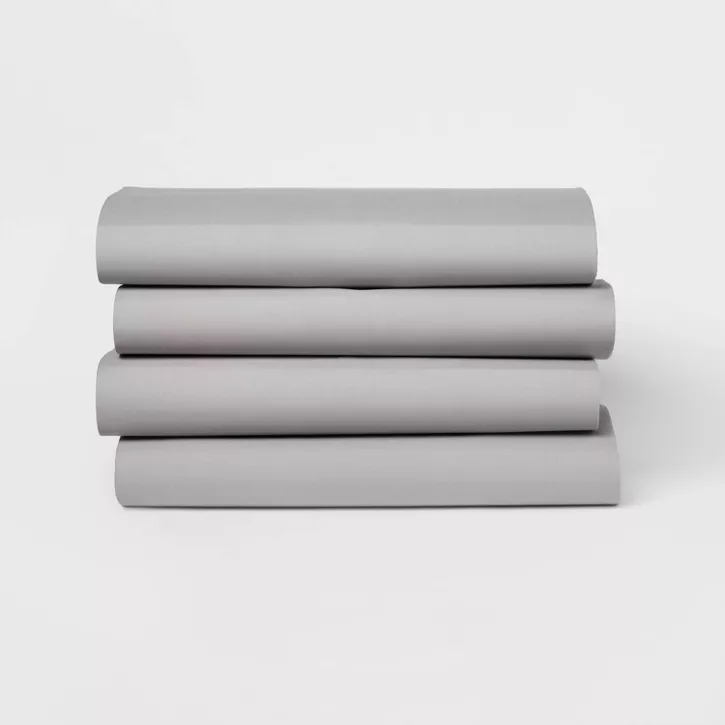 Photo 1 of 4pk Solid Microfiber Fitted Sheet - Room Essentials™

