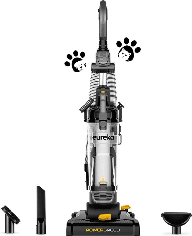 Photo 1 of EUREKA PowerSpeed Lightweight Powerful Upright Vacuum Cleaner for Carpet and Hard Floor, Pet Turbo, Black
