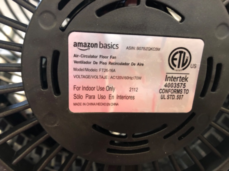 Photo 4 of Amazon Basics 3 Speed Small Room Air Circulator Fan, 11-Inch
