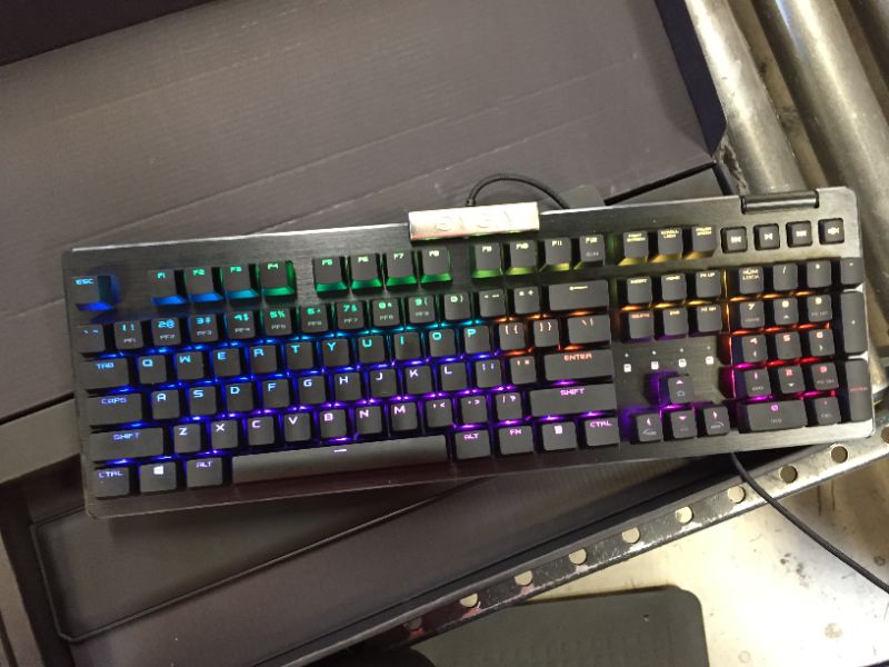 Photo 1 of EVGA Z15 RGB Gaming Keyboard, RGB Backlit LED, Hotswappable Mechanical Kaihl Speed Bronze Switches (Clicky), 822-W1-15US-KR
