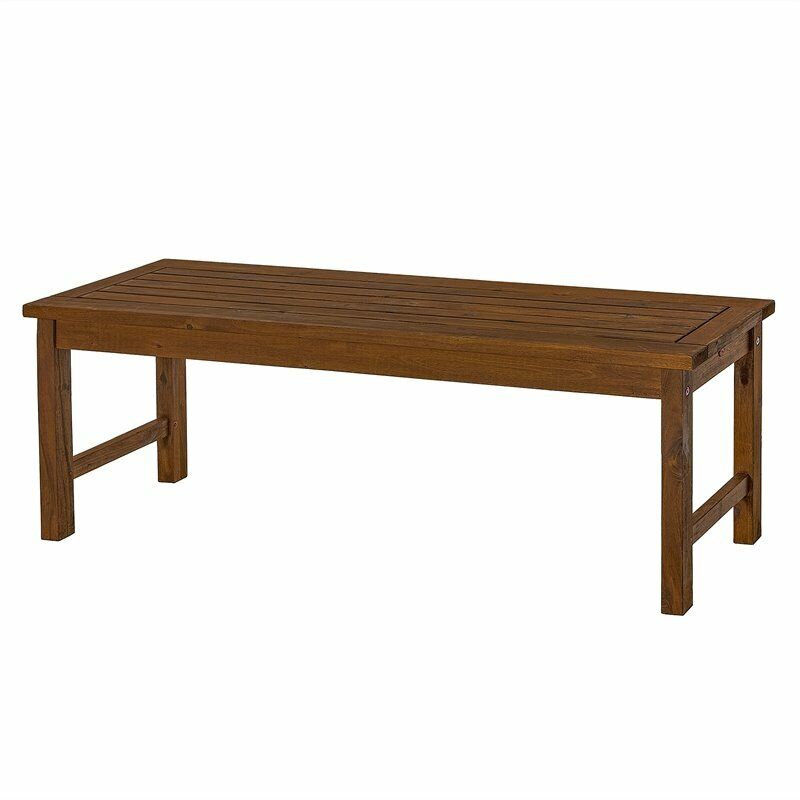 Photo 1 of Acacia Wood Patio Bench in Dark Brown
