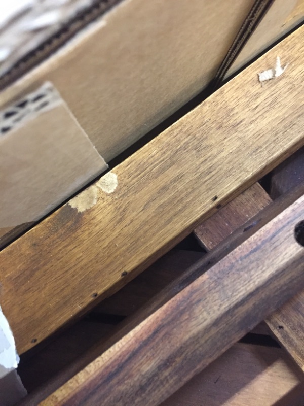 Photo 1 of Acacia Wood Patio Bench in Dark Brown
