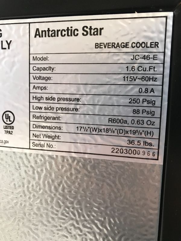 Photo 4 of Antarctic Star 18 Bottle 70 Can Wine Cooler/Cabinet Beverage Refrigerator Small Mini Fridge Clear Front Glass Door Counter Top Red Cellar Beer Soda Bar Quiet Compressor Freestanding 1.6 cu.ft Black
