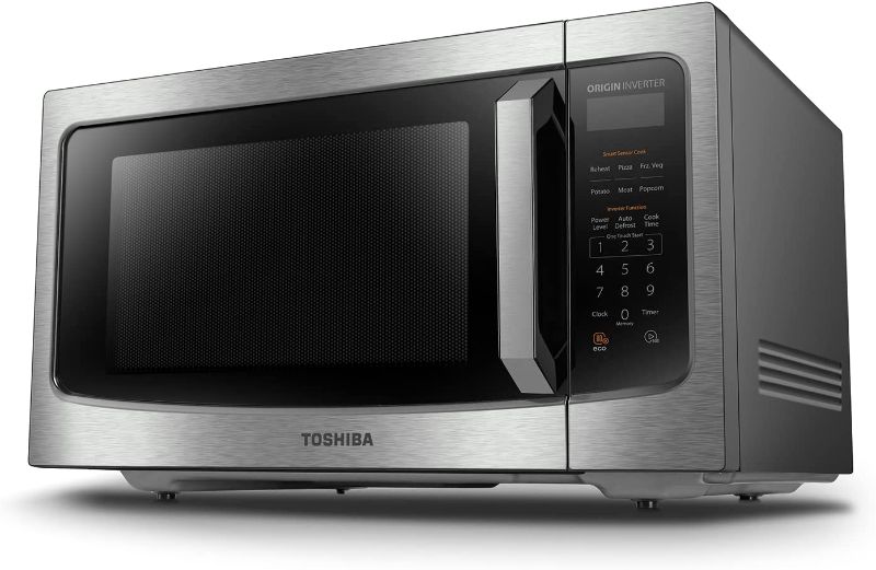 Photo 1 of TOSHIBA ML-EM45PIT(SS) Countertop Microwave Oven With Inverter Technology, Kitchen Essentials, Smart Sensor, Auto Defrost, 1.6 Cu Ft, 13.6" Removable Turntable, 33lb.&1350W, Stainless Steel
