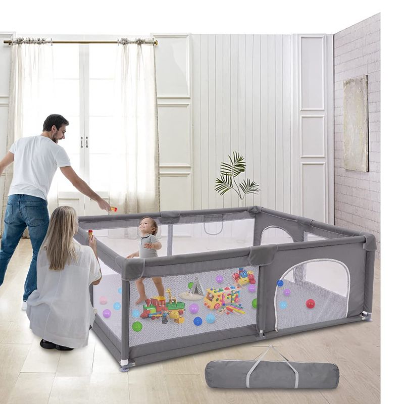 Photo 1 of Baby Playpen, Large Playpen for Babies and Toddlers (71x59inch), Safety Playard with Anti-collision Foam, Indoor & Outdoor Kids Activity Center
