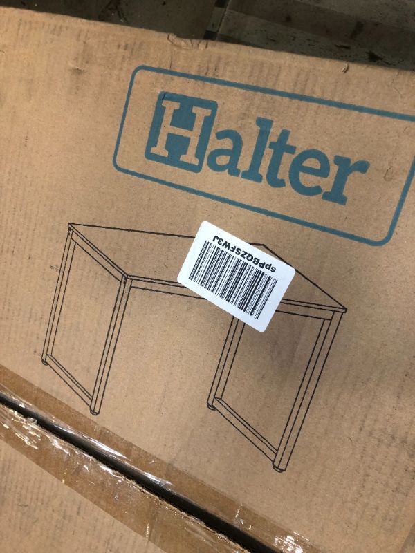 Photo 4 of Halter Gaming Computer Desk for Home Office, 47" Modern PC Laptop Office Desk for Kids and Students, Sturdy Writing Table and Hobby Workstation, Easy - no hardware 