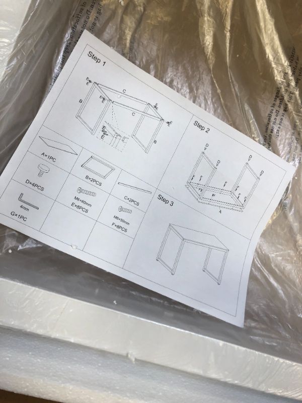 Photo 3 of Halter Gaming Computer Desk for Home Office, 47" Modern PC Laptop Office Desk for Kids and Students, Sturdy Writing Table and Hobby Workstation, Easy - no hardware 