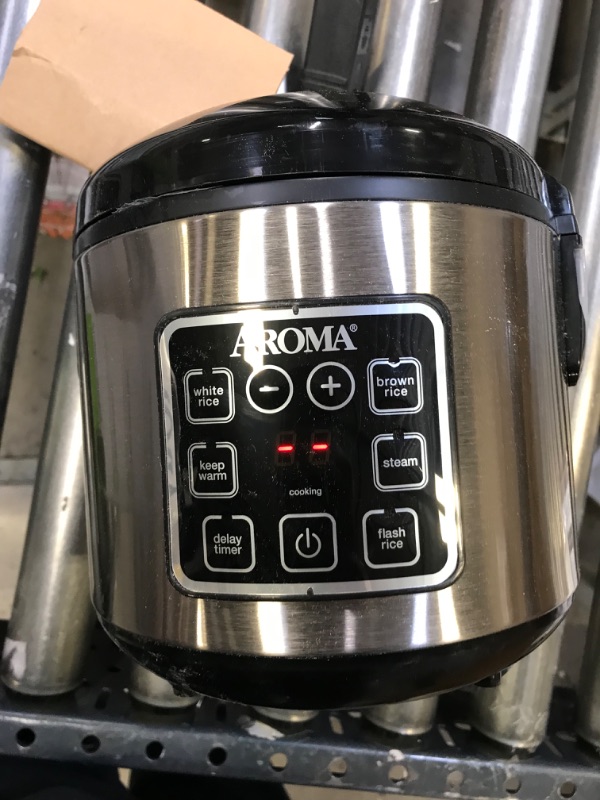 Photo 3 of Aroma Digital Rice Cooker and Food Steamer, Silver, 8 Cup